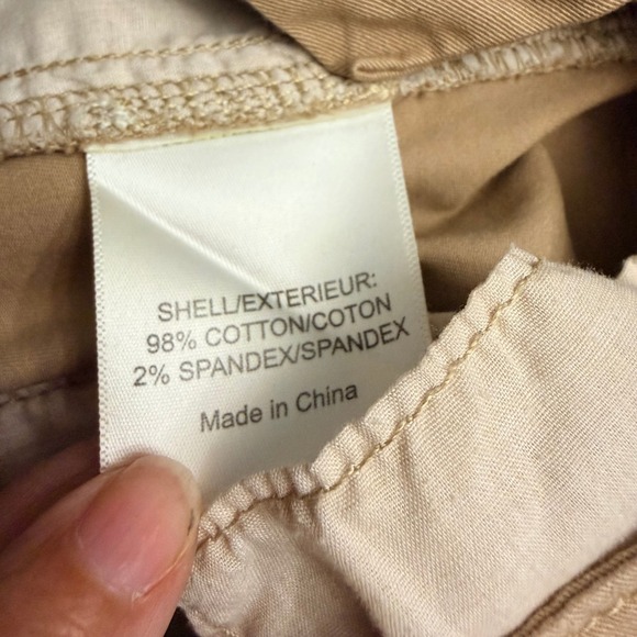 Tory Burch Khaki Tan Cargo Pants Women Size 28 Cinch Waist Drawstring Hem - Picture 9 of 10
